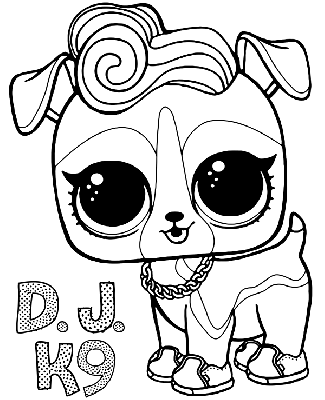 Kolorowanka piesek Dj K9